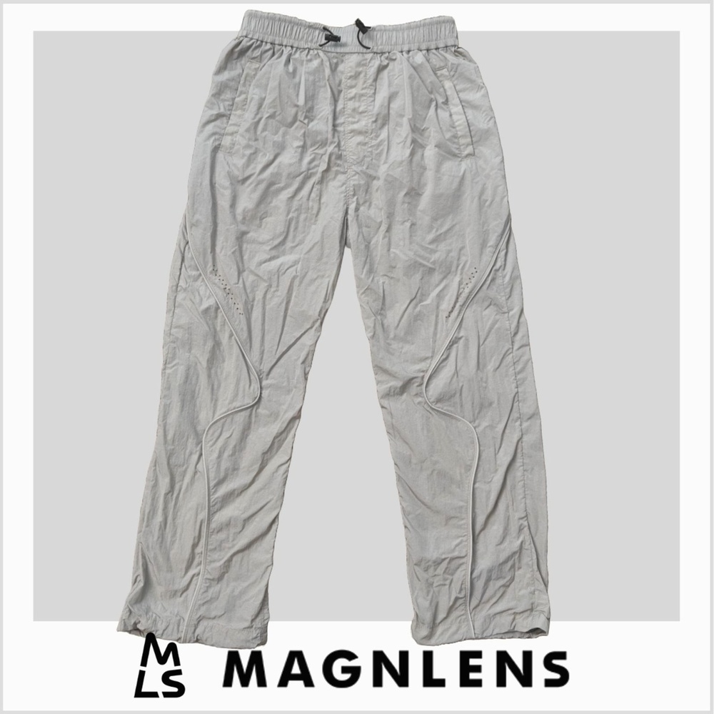 MAGNLENS Pants Womens Extra Small Beige‎ Jogger Reflective Accents Windbreaker